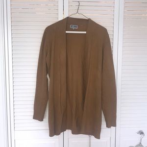 Knee Length Brown Cardigan